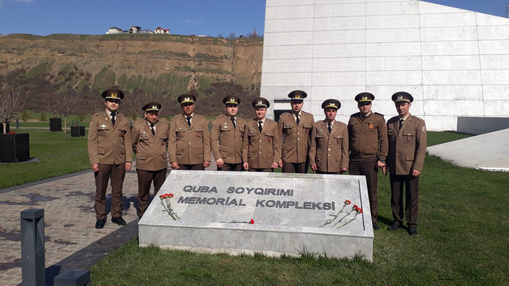 Azərbaycan Respublikasının Fövqəladə Hallar Nazirliyinin Şimal Regional Mərkəzinin əməkdaşları Quba şəhərində “Soyqırımı Memorial Kompleksi”ndə