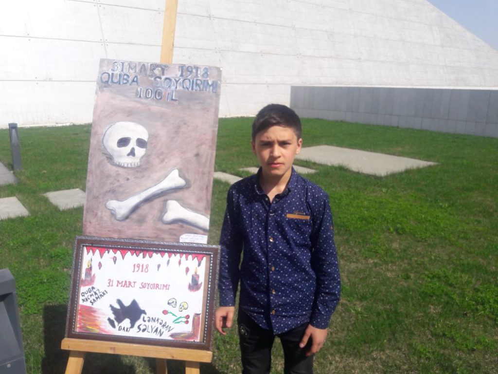 Quba şəhərində “Soyqırımı Memorial Kompleksi”ndə məktəblilərin iştirakı ilə rəsm sərgisi  və şeir müsabiqəsi keçirildi