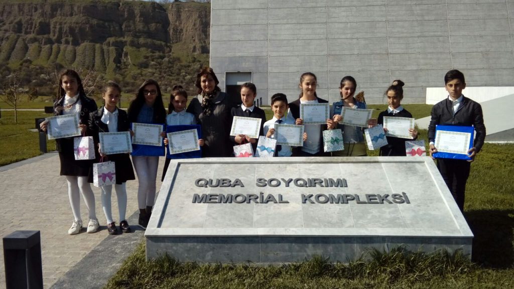 09.04.2018-ci il tarixində Quba şəhərində " Soyqırımı Memorial Kompleksi"ndə rəsm sərgisi və şer müsabiqəsinin iştirakçıları mükafatlandırıldı.