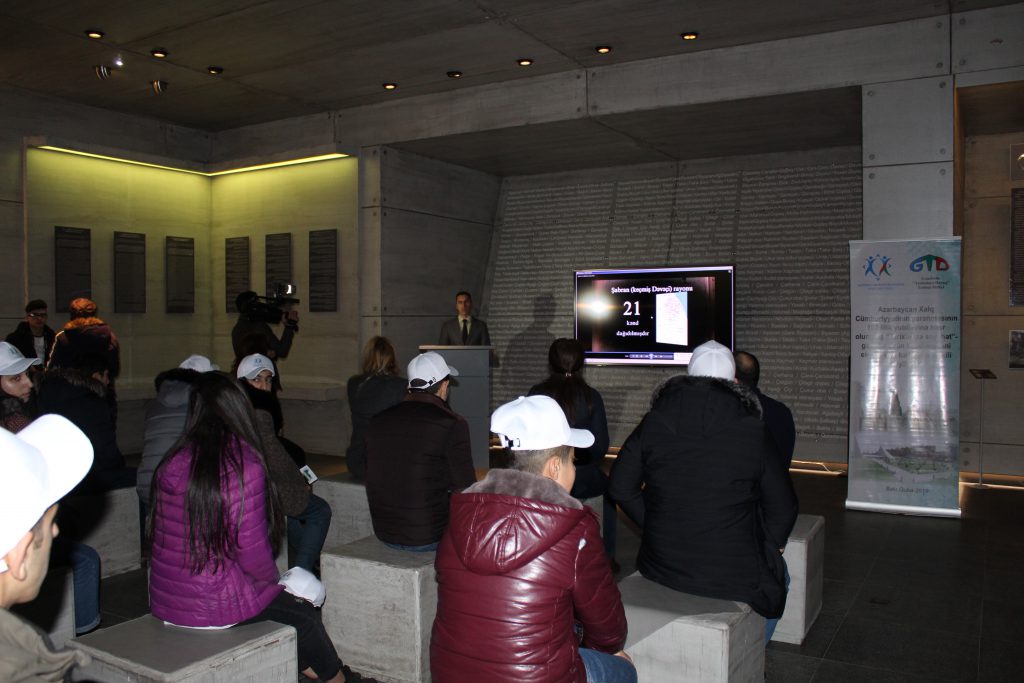 Gənclərin “Tənhalara Dayaq” İctimai Birliyi Quba şəhərində “Soyqırımı Memorial Kompleksi”ndə.