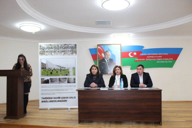 “31 Mart Azərbaycanlıların Soyqırımı” layihəsi çərçivəsində növbəti tədbir Qusar şəhər 4 № li tam orta məktəbində keçirildi.