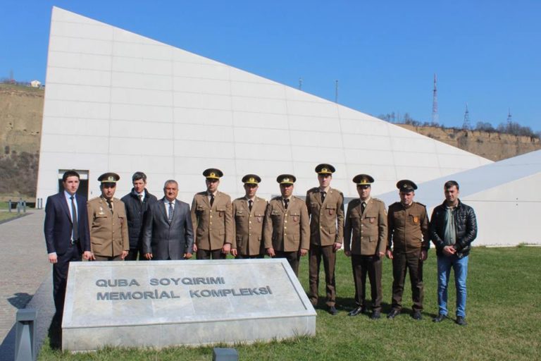 Fövqəladə Hallar Nazirliyinin Şimal Regional Mərkəzinin əməkdaşları Quba şəhərində “Soyqırımı Memorial Kompleksi"ndə