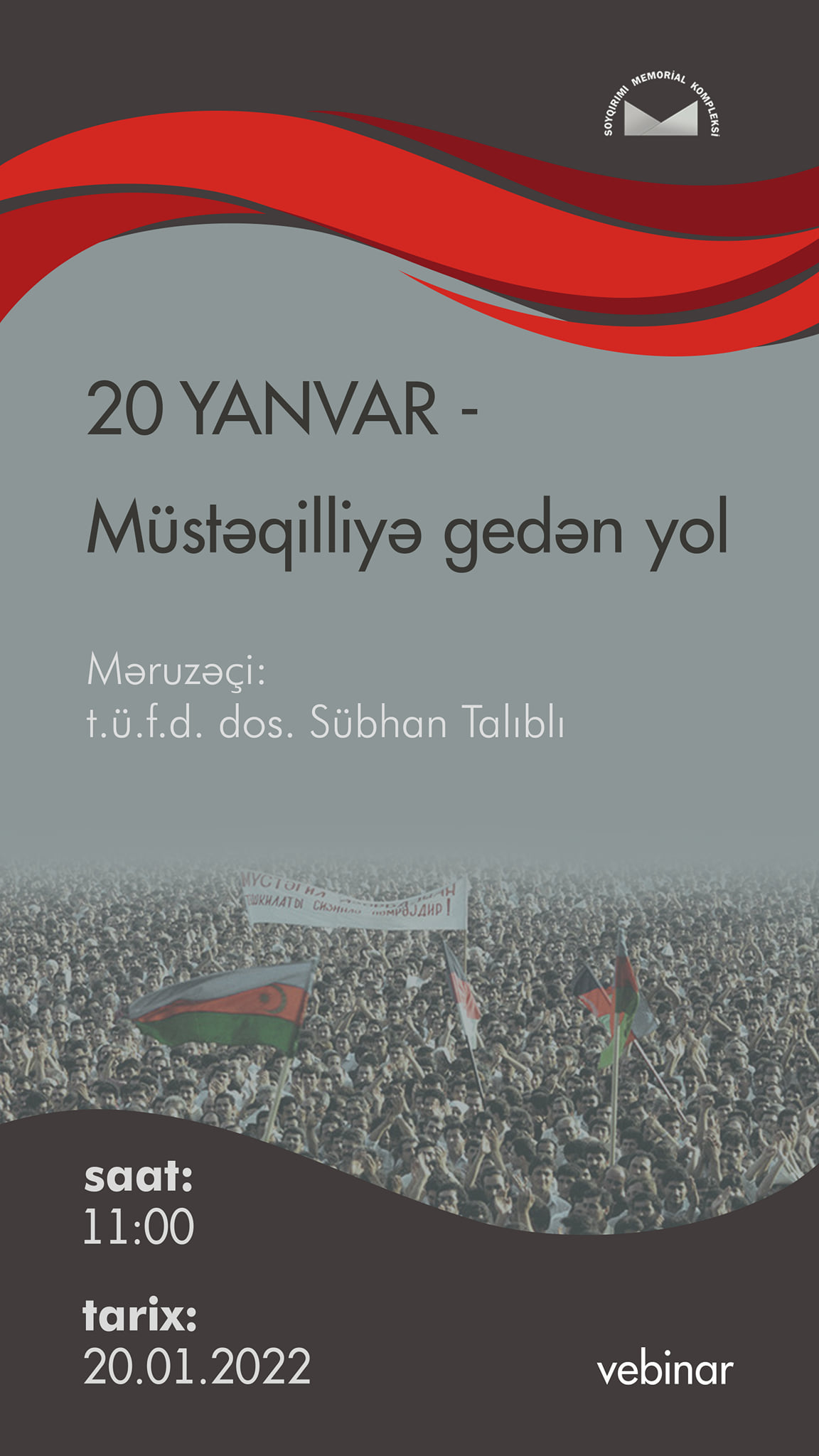 Dear followers, we invite you to the online scientific seminar on "January 20 - The Road to Independence" to be held on January 20, 2022 at 11.00, organized by the Genocide Memorial Complex in Guba.