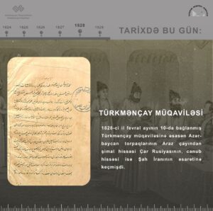 Çar Rusiyası və İran arasında bağlanan, Azərbaycanı iki yerə bölən Türkmənçay müqaviləsinin imzalanmasından bu gün 195 il ötür.