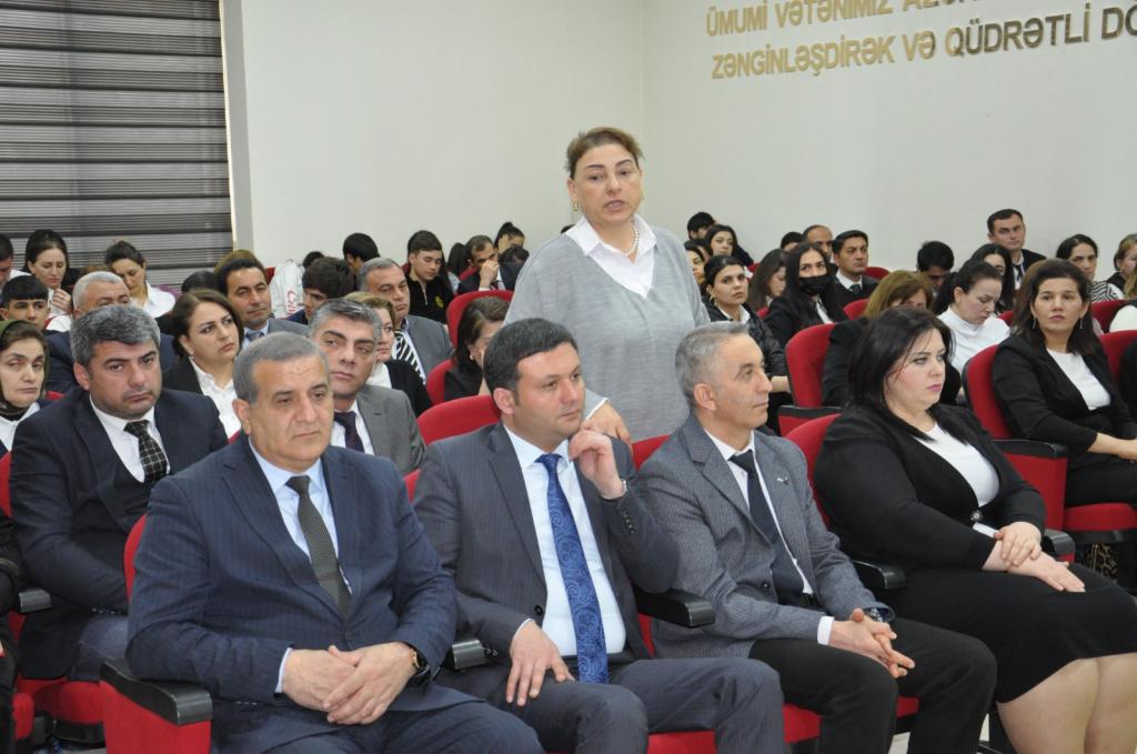 The next event held by the Genocide Memorial Complex in connection with the "Year of Heydar Aliyev" and the 105th anniversary of the March 31 genocide of Azerbaijanis was on the topic of "Historical significance of Great Leader Heydar Aliyev's decree on the genocide of Azerbaijanis dated March 26, 1998."  Officials of Beylagan District Executive Power, staff of the Beylagan District Representation of Kurdamir Regional Culture Department, Museum of History and Local History, House of Culture, Centralized Library System, as well as teachers and students of educational institutions throughout the region participated in the event held at the Beylagan Heydar Aliyev Center.