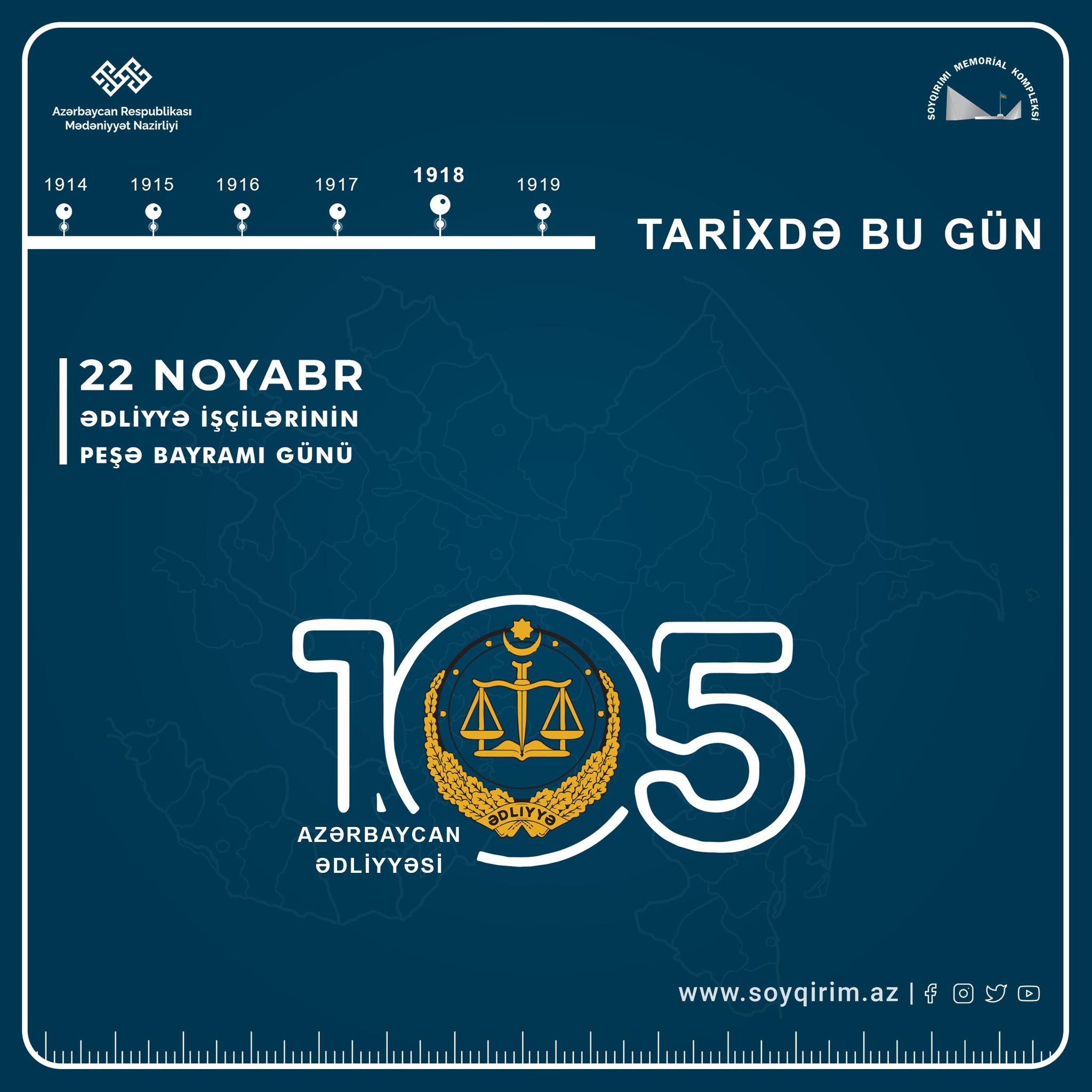 22 noyabr-Ədliyyə işçilərinin  peşə bayramı günüdür.