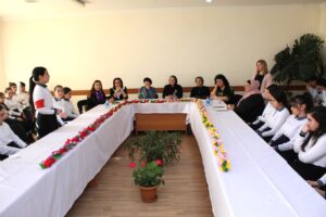 In an educational event organized for high school students at the secondary school in Karachay settlement, Guba region, Rakhshanda Bayramova, the director of the 