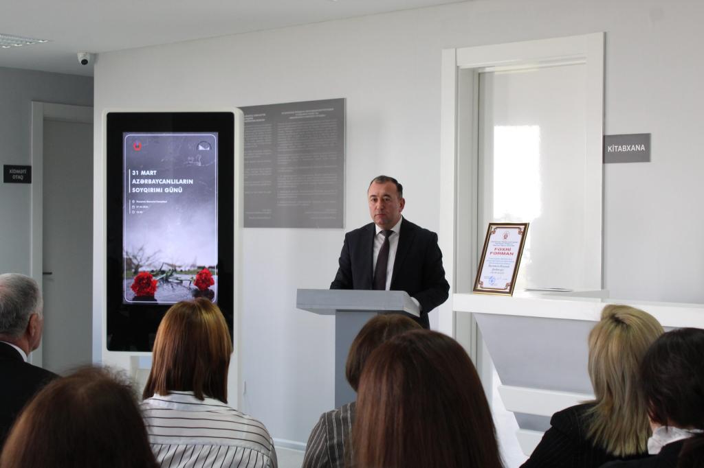 Quba şəhərində "Soyqırımı Memorial Kompleksi"nin və Azərbaycan Mədəniyyət İşçiləri Həmkarlar İttifaqının Xaçmaz və Quba rayon komitələrinin təşkilatçılığı ilə “31 Mart-Azərbaycanlıların Soyqırımı Günüdür” adlı tədbir keçirilib.