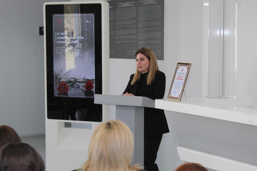 Quba şəhərində "Soyqırımı Memorial Kompleksi"nin və Azərbaycan Mədəniyyət İşçiləri Həmkarlar İttifaqının Xaçmaz və Quba rayon komitələrinin təşkilatçılığı ilə “31 Mart-Azərbaycanlıların Soyqırımı Günüdür” adlı tədbir keçirilib.