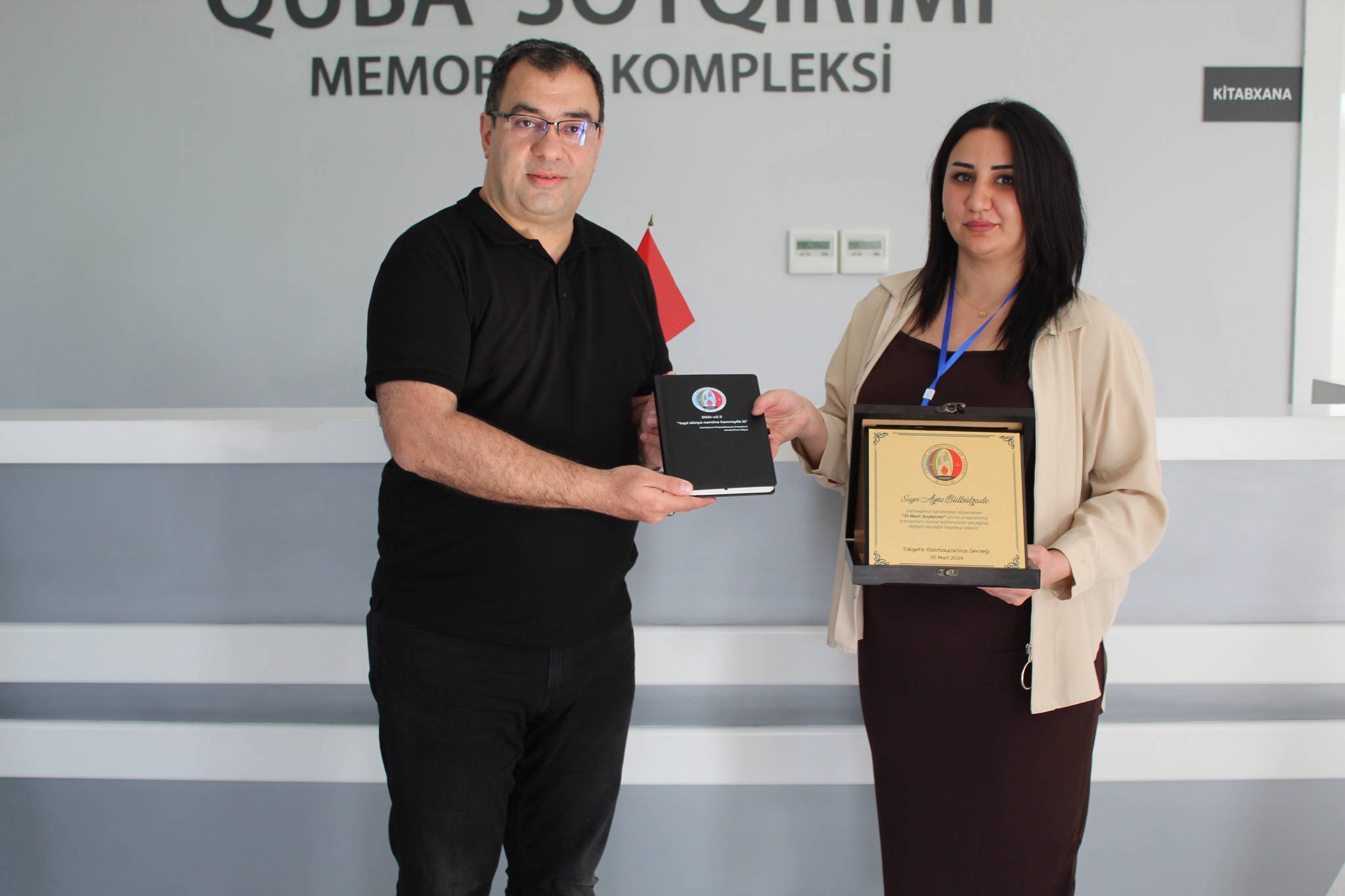 Aysu Bulbulzadeh, an employee of the Complex, shared insights into the activities of the Complex and showcased the Genocide Museum to participants during a webinar co-hosted by the Eskişehir Association of Azerbaijanis in Turkey and the "Genocide Memorial Complex" in Guba. Javid Aydın, the head of the Eskişehir Association of Azerbaijanis, personally visited the Genocide Memorial Complex during his trip to Guba and honored Aysu Bulbulzade with a letter of appreciation for her contributions.