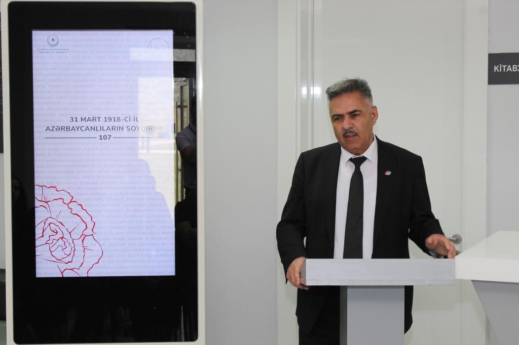 An event was held at the Guba Genocide Memorial Complex on the occasion of the 107th anniversary of the 1918 genocide against Azerbaijanis, jointly organized with the National NGO Forum of Azerbaijan. Following a moment of silence in memory of the heroic sons and daughters who gave their lives for Azerbaijan's sovereignty, a video was screened depicting the genocides committed against Azerbaijanis.