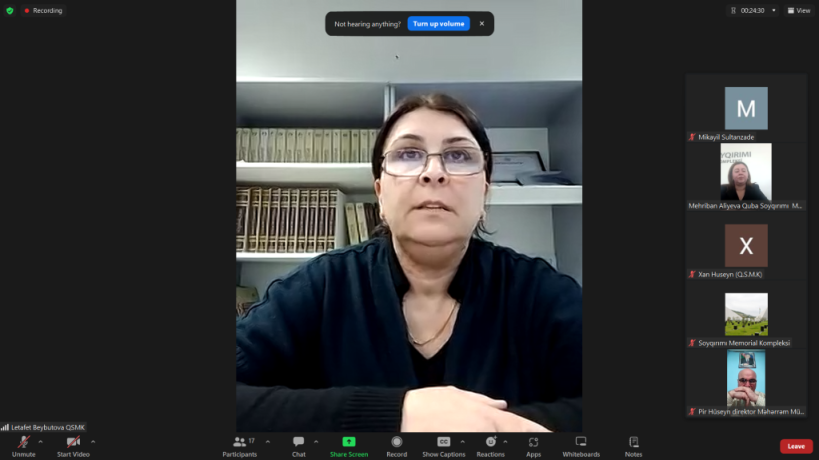 بمبادرة من مجمع تذكاري الإبادة الجماعية، تم تنظيم سلسلة من الندوات عبر الإنترنت تحت عنوان لن ننسَ الحقائق التاريخية، وذلك في الفترة من 7 إلى 12 مارس 2025 في مدينة قوبا. يهدف هذا المشروع إلى دراسة أحداث الإبادة الجماعية التي ارتُكبت ضد الأذربيجانيين عام 1918 استنادًا إلى شهادات الشهود، و إيصال الحقائق التاريخية إلى الجمهور.