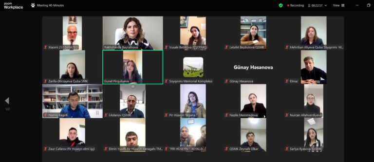 بمبادرة مشتركة بين "مجمع نصب الإبادة الجماعية التذكاري" في قوبا ، و "محمية شيراق قلعة شابران المعمارية الحكومية" ، و "محمية بير حسين خانقاه المعمارية الحكومية" ، تم تنظيم ندوة عبر الإنترنت بمناسبة يوم المعالم و الأماكن التاريخية العالمي الموافق 18 أبريل .