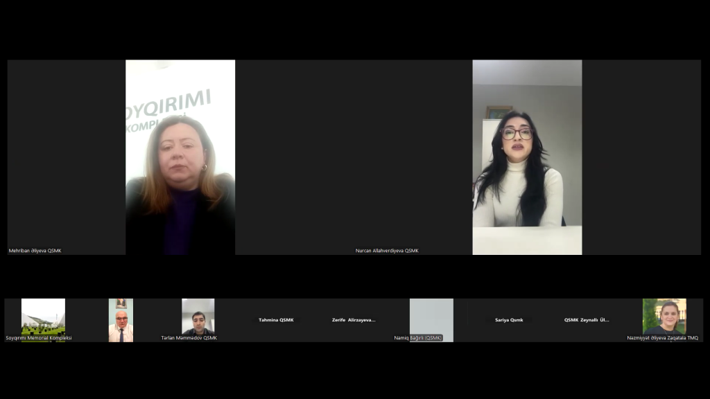 A webinar titled “The Genocide Events Committed Against Azerbaijanis in 1918” was held. It was organized by the “Genocide Memorial Complex” in the city of Guba, which operates under the State Service for the Protection, Development, and Restoration of Cultural Heritage under the Ministry of Culture of the Republic of Azerbaijan.